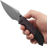 Kansept Knives Fenrir Linerlock - Purple Micarta Inlay Damascus Blade With Extended Tang by Kansept Knives
