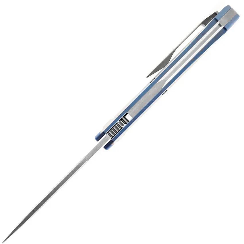 Kansept Knives Naska Framelock Blue K1035A3 - Blue Anodized Titanium Handle With CPM S35VN Drop Point Blade by Kansept Knives