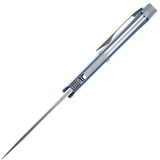 Kansept Knives Naska Framelock Blue K1035A3 - Blue Anodized Titanium Handle With CPM S35VN Drop Point Blade by Kansept Knives