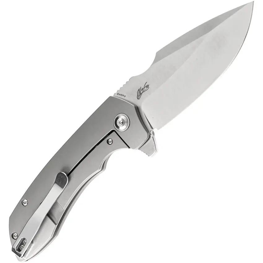 Kansept Knives Entity Framelock Gray K1036A1 - S35VN Satin Blade Gray Titanium Handle by Kansept Knives