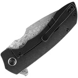 Kansept Knives Entity Framelock Damascus K1036A3 - Damascus Blade, Black Titanium Handle, Extended Tang by Kansept Knives