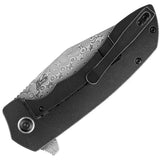 Kansept Knives Entity Framelock Damascus K1036B3 - Damascus Steel Blade With Black Titanium Handle by Kansept Knives