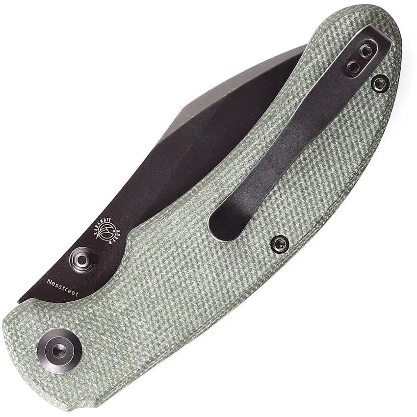Kansept Knives Nesstreet Linerlock Green K1039A2 - CPM S35VN Stonewashed Blade And Green Canvas Micarta Handle by Kansept Knives