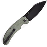 Kansept Knives Nesstreet Linerlock Green K1039A2 - CPM S35VN Stonewashed Blade And Green Canvas Micarta Handle by Kansept Knives