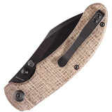 Kansept Knives Nesstreet Linerlock Brown - CPM S35VN Black Stonewash Blade, Brown Canvas Micarta Handle by Kansept Knives