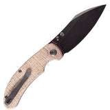 Kansept Knives Nesstreet Linerlock Brown - CPM S35VN Black Stonewash Blade, Brown Canvas Micarta Handle by Kansept Knives