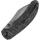 Kansept Knives Nesstreet Linerlock Damascus K1039D1 - Damascus Steel Blade With Shredded Carbon Fiber Handle by Kansept Knives