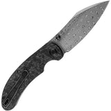 Kansept Knives Nesstreet Linerlock Damascus K1039D1 - Damascus Steel Blade With Shredded Carbon Fiber Handle by Kansept Knives