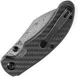 Kansept Knives Nesstreet Button Lock Damascus K1039F6 - Durable Damascus Blade With Twill Carbon Fiber Handle by Kansept Knives