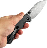 Kansept Knives Nesstreet Button Lock Damascus K1039F6 - Durable Damascus Blade With Twill Carbon Fiber Handle by Kansept Knives