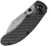 Kansept Knives Nesstreet Button Lock Damascus K1039F6 - Durable Damascus Blade With Twill Carbon Fiber Handle by Kansept Knives