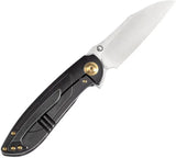 Kansept Knives Prometheus Framelock CF K1040A1 - Satin S35VN Sheepsfoot Blade, Carbon Fiber Handle, Titanium Backspacer by Kansept Knives