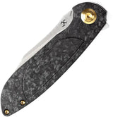 Kansept Knives Prometheus Framelock CF K1040A1 - Satin S35VN Sheepsfoot Blade, Carbon Fiber Handle, Titanium Backspacer by Kansept Knives