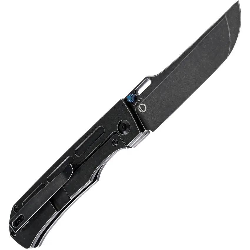 Kansept Reedus Framelock Black K1041A1 - Black TiNi CPM S35VN Blade Titanium Handle Thumb Stud Pocket Clip by Kansept Knives