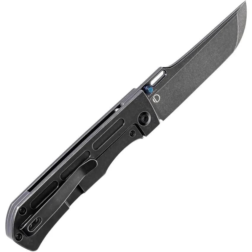 Kansept Reedus Framelock Black K1041A1 - Black TiNi CPM S35VN Blade Titanium Handle Thumb Stud Pocket Clip by Kansept Knives