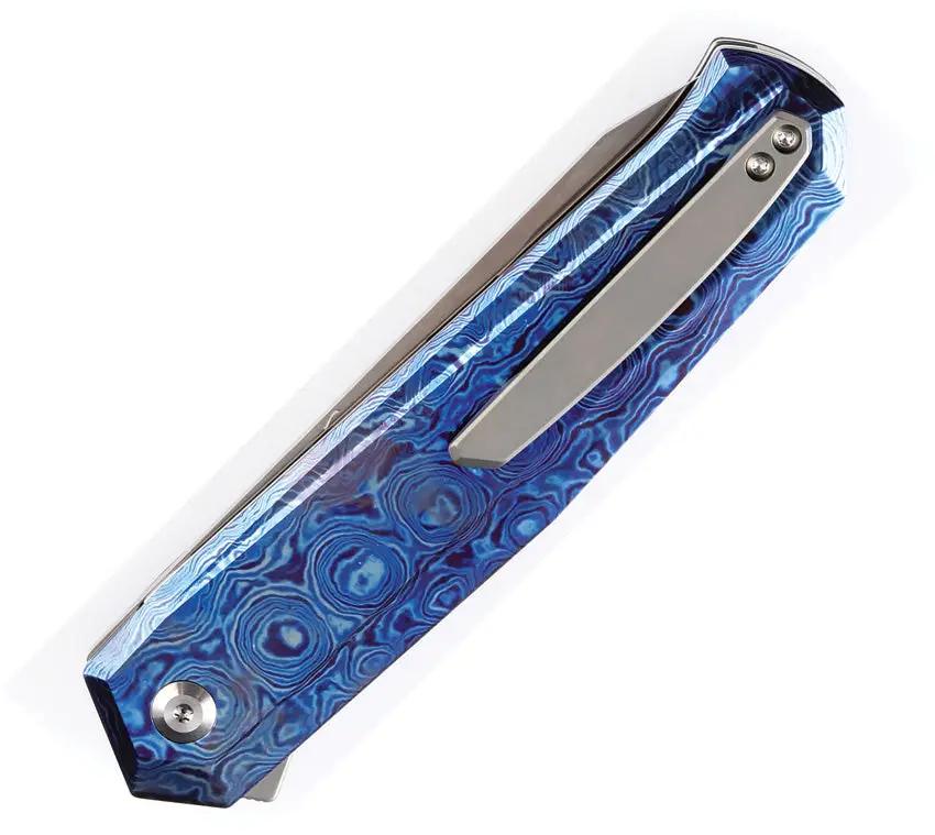 Kansept Knives Integra Framelock Timascus K1042B1 - Timascus Handle, Satin S35VN Blade, Extended Tang by Kansept Knives