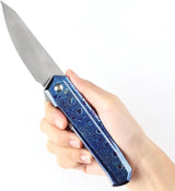 Kansept Knives Integra Framelock Timascus K1042B1 - Timascus Handle, Satin S35VN Blade, Extended Tang by Kansept Knives