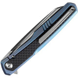 Kansept Knives Arcus Framelock Blue K1046A1 - S35VN Blade, Blue Anodized Titanium Handle With Twill Carbon Fiber Inlay by Kansept Knives