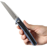 Kansept Knives Arcus Framelock Blue K1046A1 - S35VN Blade, Blue Anodized Titanium Handle With Twill Carbon Fiber Inlay by Kansept Knives