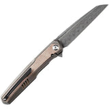 Kansept Knives Arcus Framelock Damascus K1046D1 - Damascus Steel Blade With Gray Titanium Handle And Micarta Inlay by Kansept Knives