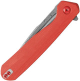 Kansept Knives Qilin Linerlock - Red Damascus Blade, G10 Handle, Extended Tang for Everyday Carry by Kansept Knives