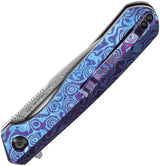 Kansept Knives Qilin Linerlock Dama Timascus Damascus Blade Timascus Handle With Extended Tang by Kansept Knives