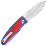 Kansept Knives Mato Linerlock - S35VN Blade, Blue and Red G10 Handle, Thumb Pull, Pocket Clip by Kansept Knives