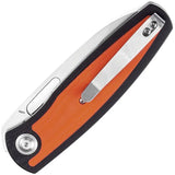 Kansept Knives Mato Linerlock - S35VN Steel Spear Point Blade Black Orange G10 Handle Pocket Clip by Kansept Knives