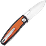 Kansept Knives Mato Linerlock - S35VN Steel Spear Point Blade Black Orange G10 Handle Pocket Clip by Kansept Knives