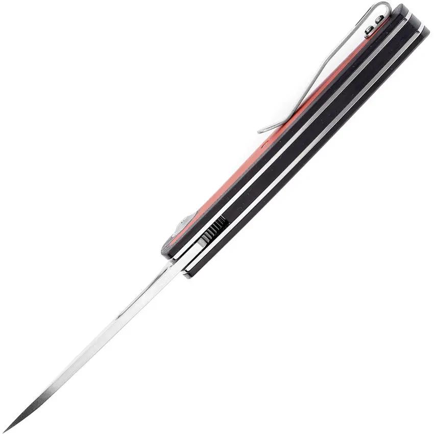 Kansept Knives Mato Linerlock - S35VN Steel Spear Point Blade Black Orange G10 Handle Pocket Clip by Kansept Knives