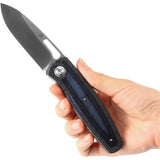 Kansept Knives Mato Linerlock CF Blue K1050A4 - Satin CPM S35VN Blade With Carbon Fiber And Blue G10 Handle by Kansept Knives