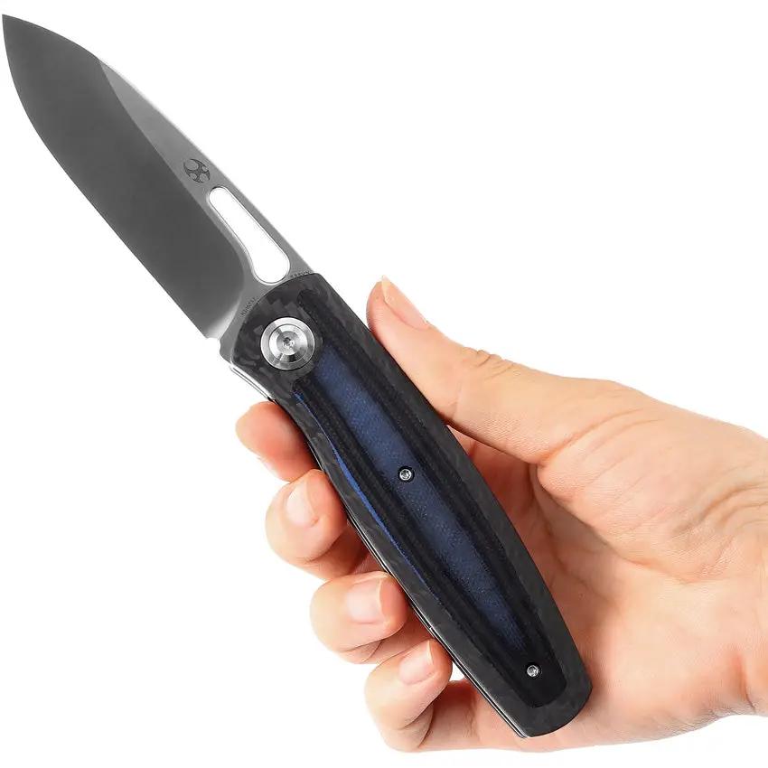 Kansept Knives Mato Linerlock CF Blue K1050A4 - Satin CPM S35VN Blade With Carbon Fiber And Blue G10 Handle by Kansept Knives