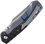 Kansept Knives Weim Framelock - Blue Anodized Titanium Handle With Twill Carbon Fiber Inlay And CPM S35VN Blade by Kansept Knives