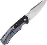 Kansept Knives Weim Framelock - Blue Anodized Titanium Handle With Twill Carbon Fiber Inlay And CPM S35VN Blade by Kansept Knives