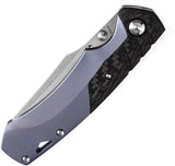 Kansept Knives Weim Framelock - Blue Anodized Titanium Handle With Twill Carbon Fiber Inlay And CPM S35VN Blade by Kansept Knives