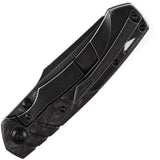 Kansept Knives Weim Framelock - Black Red Carbon Fiber Inlay Titanium Handle CPM S35VN Sheepsfoot Blade by Kansept Knives