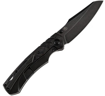 Kansept Knives Weim Framelock - Black Red Carbon Fiber Inlay Titanium Handle CPM S35VN Sheepsfoot Blade by Kansept Knives