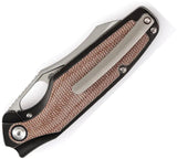 Kansept Knives Tuckamore Framelock Micarta - Premium CPM-20CV Blade Black Titanium Handle with Brown Micarta Inlay by Kansept Knives