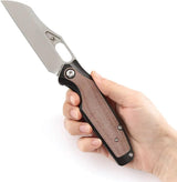 Kansept Knives Tuckamore Framelock Micarta - Premium CPM-20CV Blade Black Titanium Handle with Brown Micarta Inlay by Kansept Knives
