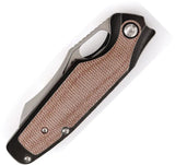 Kansept Knives Tuckamore Framelock Micarta - Premium CPM-20CV Blade Black Titanium Handle with Brown Micarta Inlay by Kansept Knives