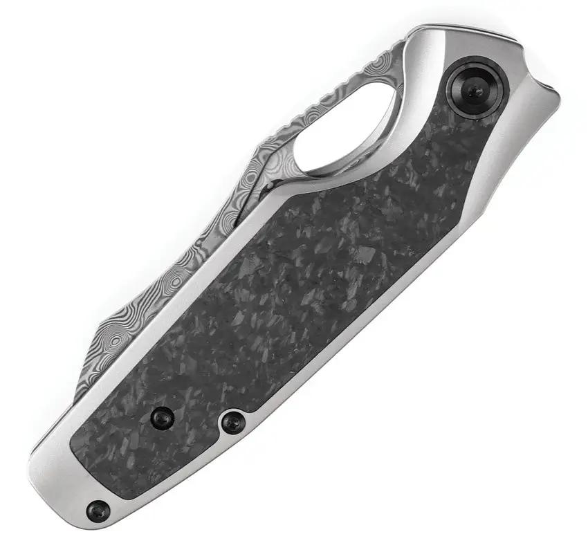 Kansept Knives Tuckamore Framelock Dam K1052A5 - Damascus Blade With Gray Titanium Handle And Timascus Pocket Clip by Kansept Knives