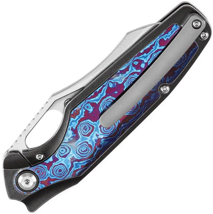 Kansept Knives Tuckamore Framelock Timas K1052A6 - Timascus Inlay Titanium Handle With Stonewashed CPM-20CV Blade by Kansept Knives