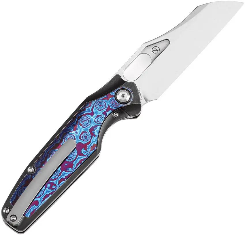 Kansept Knives Tuckamore Framelock Timas K1052A6 - Timascus Inlay Titanium Handle With Stonewashed CPM-20CV Blade by Kansept Knives