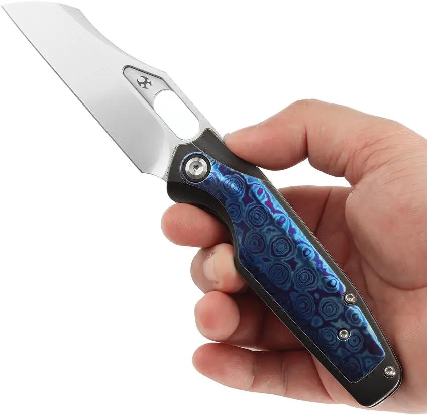 Kansept Knives Tuckamore Framelock Timas K1052A6 - Timascus Inlay Titanium Handle With Stonewashed CPM-20CV Blade by Kansept Knives