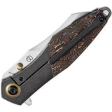 Kansept Knives Mistaken Framelock Copper K1053A1 - CPM-20CV Blade Titanium Handle With Copper Foil Carbon Fiber Inlay by Kansept Knives