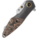 Kansept Knives Mistaken Framelock Copper K1053A1 - CPM-20CV Blade Titanium Handle With Copper Foil Carbon Fiber Inlay by Kansept Knives
