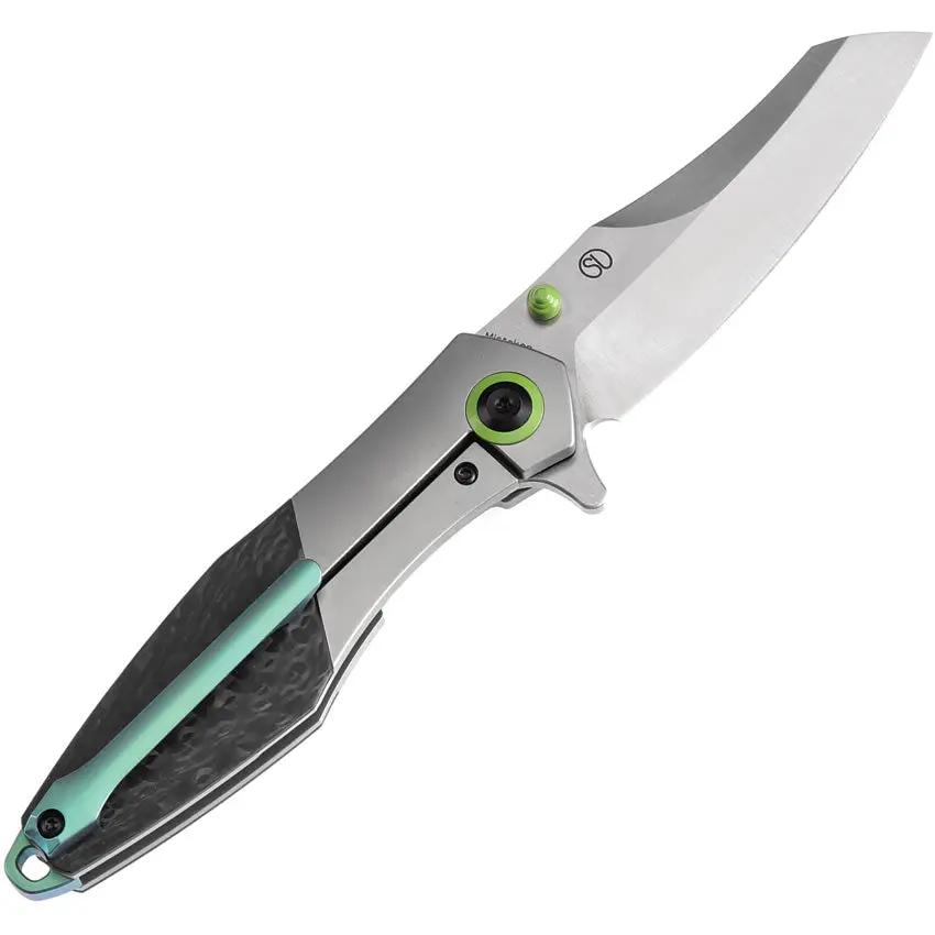 Kansept Knives Mistaken Framelock CF K1053A2 - CPM-20CV Blade Titanium Handle With Twill Carbon Fiber Inlay by Kansept Knives