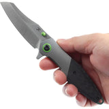 Kansept Knives Mistaken Framelock CF K1053A2 - CPM-20CV Blade Titanium Handle With Twill Carbon Fiber Inlay by Kansept Knives