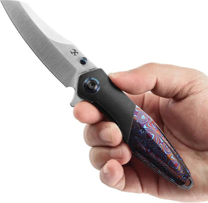 Kansept Knives Mistaken Framelock Timascus K1053A3 - Timascus Inlay With CPM 20CV Blade And Extended Tang by Kansept Knives