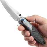 Kansept Knives Mistaken Framelock Lightning K1053A4 - Lightning Strike Titanium Handle With Twill Carbon Fiber Inlay by Kansept Knives